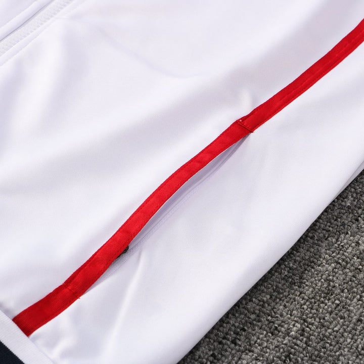 Kit PSG Branco/Vermelho - Casaco Moletom e Calça - Masculino